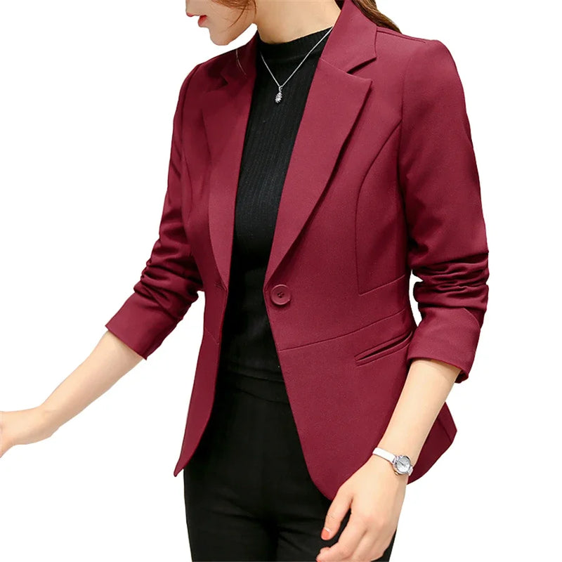 Stylish Black Women Blazer, dark red