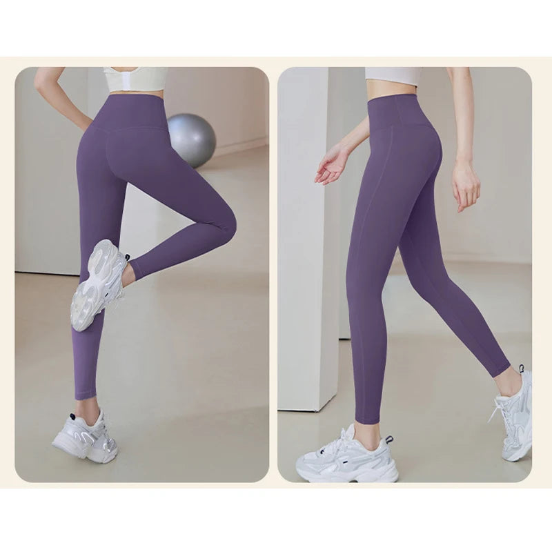 Ribbed Yoga Pants High Waisted Gym Leggings Sport Women - Hit Fash